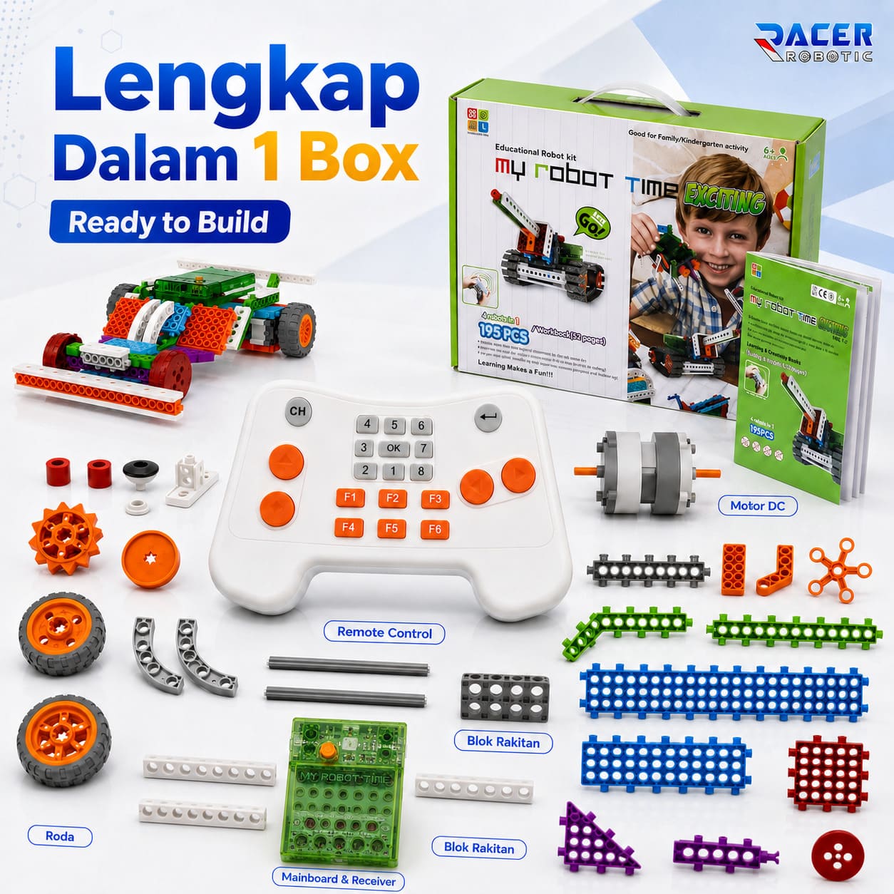 MRT EXCITING: Kit Robotika Remote Control Edukatif untuk Anak Usia Dini TK & SD (4-7 Thn) - FREE 1 Sesi Kelas Online / Offline(khusus Surabaya) Dijamin Bisa Rakit Robot - Image 5