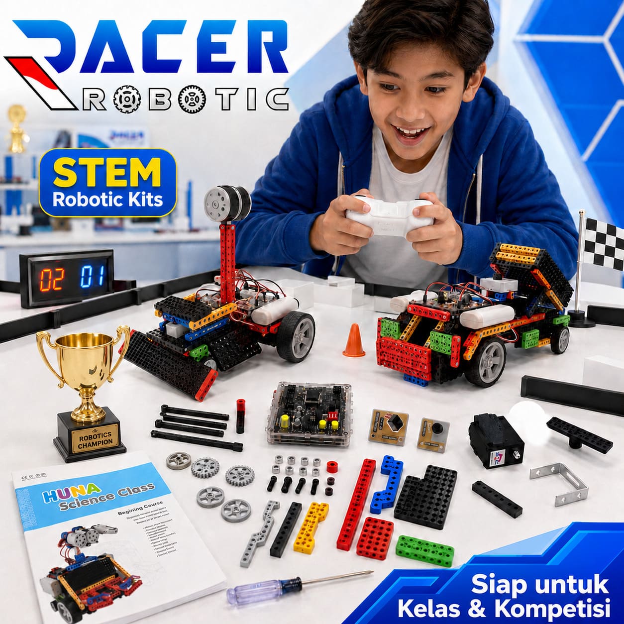 HUNA CLASS 2: Transformasi Anak Menjadi Creator Lewat Robotik & Programming - FREE 2 Sesi Kelas Online / Offline (Khusus Surabaya) Dijamin Bisa Rakit Robot - Image 3