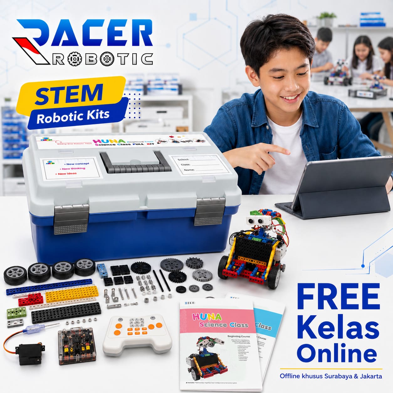 HUNA CLASS 2: Transformasi Anak Menjadi Creator Lewat Robotik & Programming - FREE 2 Sesi Kelas Online / Offline (Khusus Surabaya) Dijamin Bisa Rakit Robot - Image 4