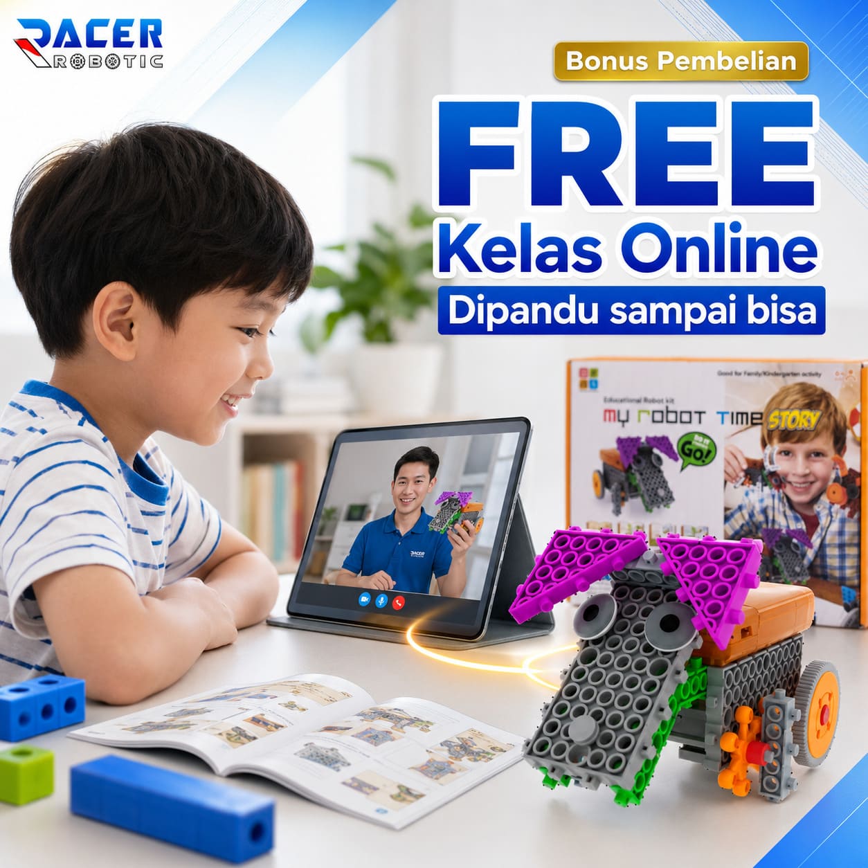MRT STORY Robot Kit - Solusi Mainan Edukasi Kreatif Anak Usia 4-7 Tahun - FREE 1 Sesi Kelas Online / Offline(khusus Surabaya) Dijamin Bisa Rakit Robot - Image 3