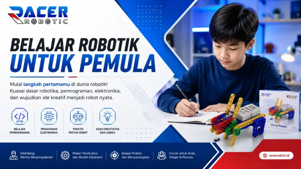 Poster cara belajar robotik untuk pemula