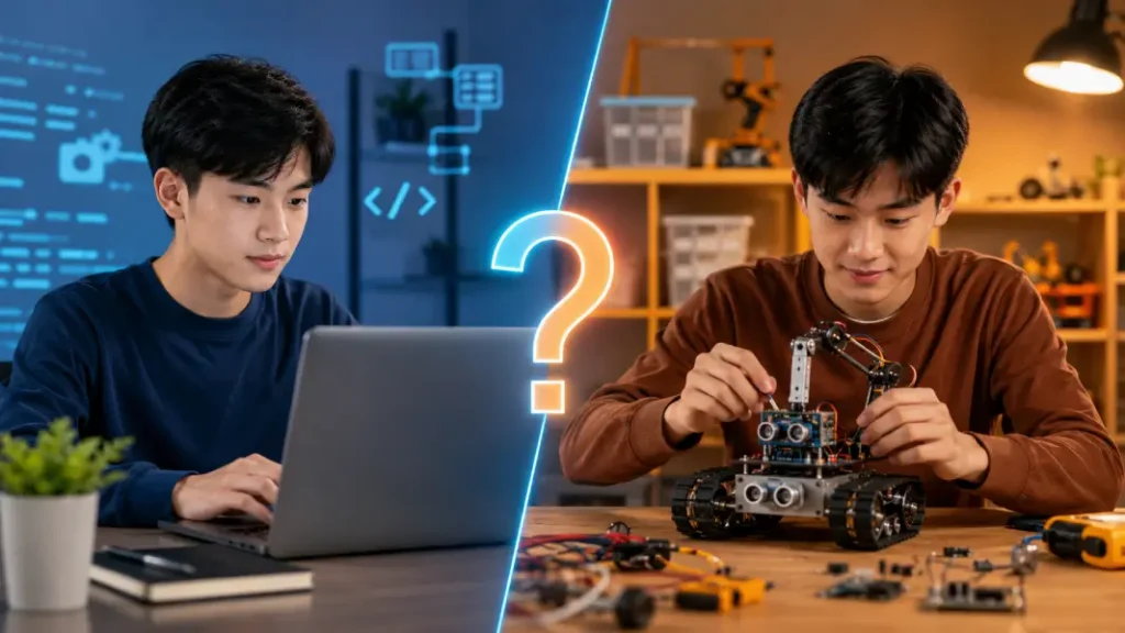 perbedaan robotik dan coding